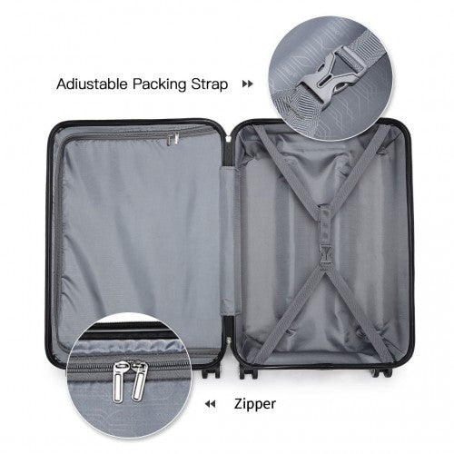 K1871-1L - Kono ABS 28 Inch Sculpted Horizontal Design Suitcase - Purple | Neil's Luggage Store
