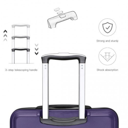 K1871-1L - Kono ABS 28 Inch Sculpted Horizontal Design Suitcase - Purple | Neil's Luggage Store