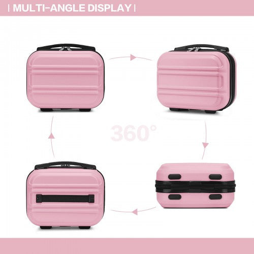 K1871-1L - Kono 12 Inch Lightweight Hard Shell ABS Vanity Case - Pink | Neil's Luggage Store