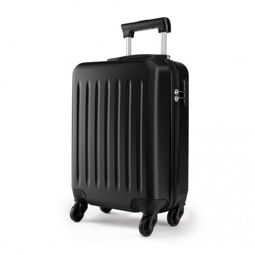 K1872L - Kono 19 Inch ABS Hard Shell Carry On Luggage 4 Wheel Spinner Suitcase - Black | Neil's Luggage Store