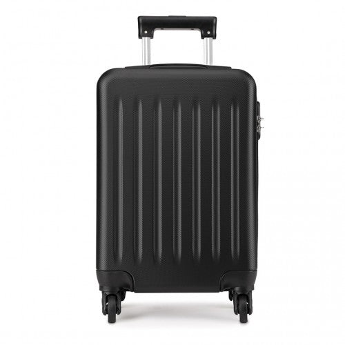 K1872L - Kono 19 Inch ABS Hard Shell Carry On Luggage 4 Wheel Spinner Suitcase - Black | Neil's Luggage Store