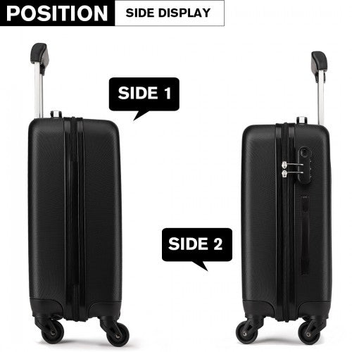 K1872L - Kono 28 Inch ABS Hard Shell Luggage 4 Wheel Spinner Suitcase - Black | Neil's Luggage Store