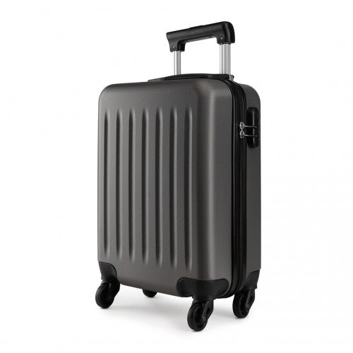 K1872L - Kono 19 Inch ABS Hard Shell Carry On Luggage 4 Wheel Spinner Suitcase - Grey | Neil's Luggage Store