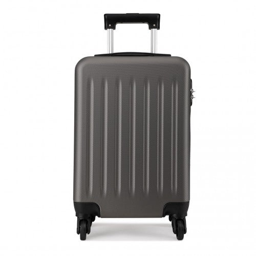 K1872L - Kono 19 Inch ABS Hard Shell Carry On Luggage 4 Wheel Spinner Suitcase - Grey | Neil's Luggage Store
