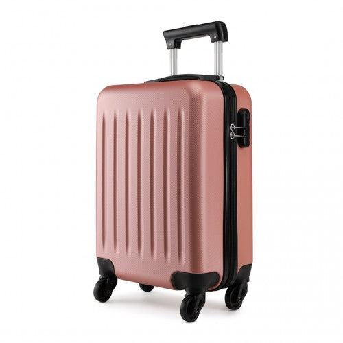K1872L - Kono 19 Inch ABS Hard Shell Carry On Luggage 4 Wheel Spinner Suitcase - Nude | Neil's Luggage Store