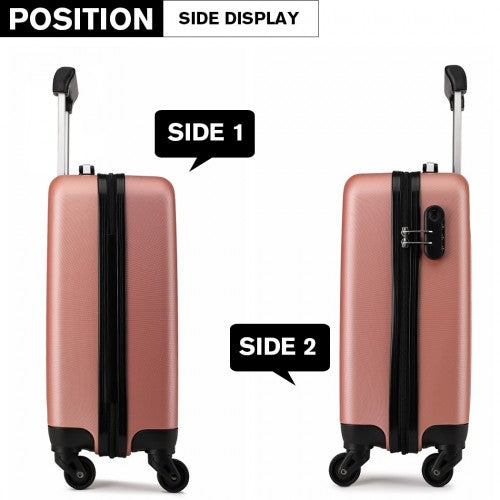 K1872L - Kono 19 Inch ABS Hard Shell Carry On Luggage 4 Wheel Spinner Suitcase - Nude | Neil's Luggage Store