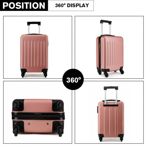 K1872L - Kono 19 Inch ABS Hard Shell Carry On Luggage 4 Wheel Spinner Suitcase - Nude | Neil's Luggage Store