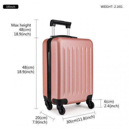 K1872L - Kono 19 Inch ABS Hard Shell Carry On Luggage 4 Wheel Spinner Suitcase - Nude | Neil's Luggage Store