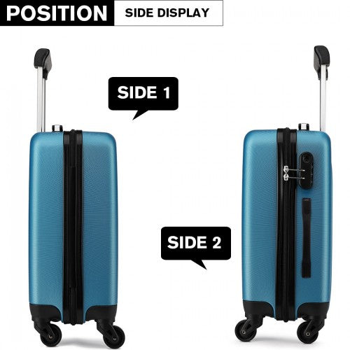 K1872L - Kono 24 Inch ABS Hard Shell Luggage 4 Wheel Spinner Suitcase - Navy | Neil's Luggage Store
