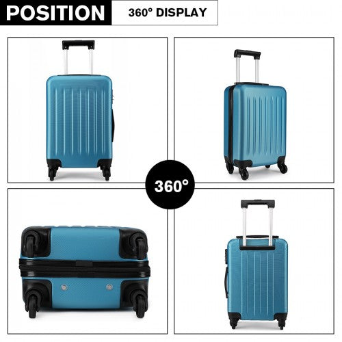 K1872L - Kono 24 Inch ABS Hard Shell Luggage 4 Wheel Spinner Suitcase - Navy | Neil's Luggage Store