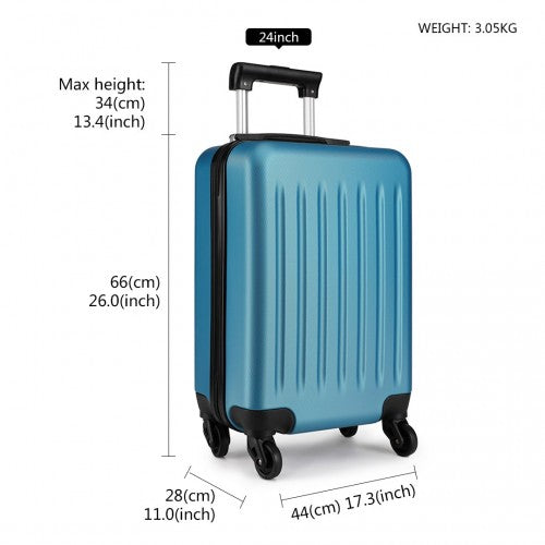 K1872L - Kono 24 Inch ABS Hard Shell Luggage 4 Wheel Spinner Suitcase - Navy | Neil's Luggage Store