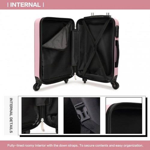 K1872L - Kono 28 Inch ABS Hard Shell Luggage 4 Wheel Spinner Suitcase - Pink | Neil's Luggage Store