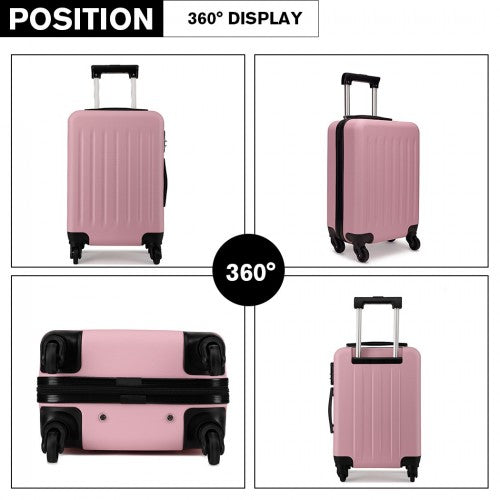 K1872L - Kono 28 Inch ABS Hard Shell Luggage 4 Wheel Spinner Suitcase - Pink | Neil's Luggage Store