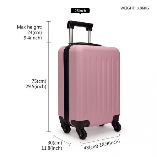 K1872L - Kono 28 Inch ABS Hard Shell Luggage 4 Wheel Spinner Suitcase - Pink | Neil's Luggage Store