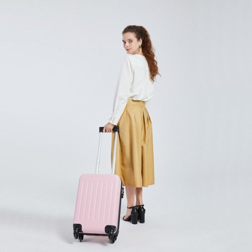 K1872L - Kono 19 Inch ABS Hard Shell Carry On Luggage 4 Wheel Spinner Suitcase - Nude | Neil's Luggage Store