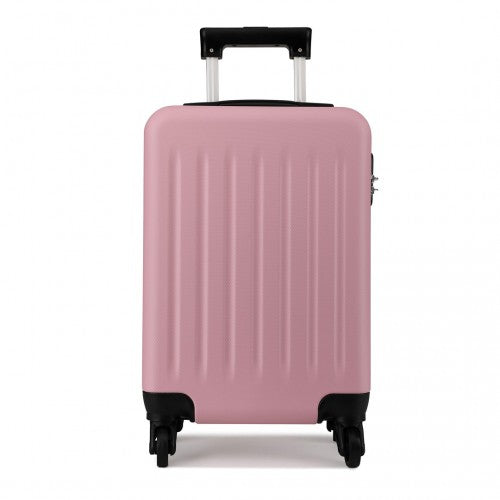 K1872L - Kono 19 Inch ABS Hard Shell Carry On Luggage 4 Wheel Spinner Suitcase - Pink | Neil's Luggage Store
