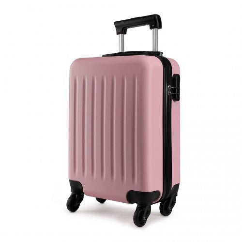 K1872L - Kono 19 Inch ABS Hard Shell Carry On Luggage 4 Wheel Spinner Suitcase - Pink | Neil's Luggage Store