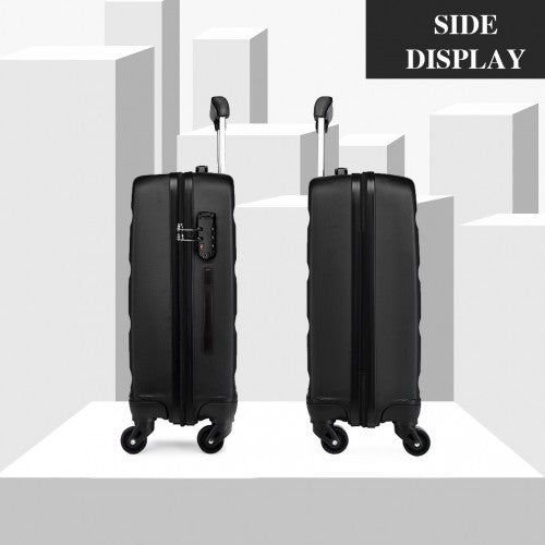 K1991-1L - Kono 24 Inch Horizontal Design ABS Hard Shell Suitcase With TSA Lock - Black | Neil's Luggage Store