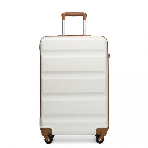 K1991-1L - Kono 19 Inch Horizontal Design ABS Hard Shell Suitcase With TSA Lock - Cream by LuluBags