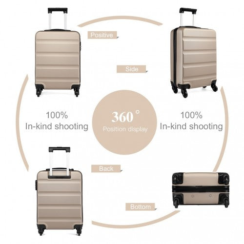 K1991-1L - Kono 19 Inch Horizontal Design ABS Hard Shell Suitcase With TSA Lock - Gold | Neil's Luggage Store