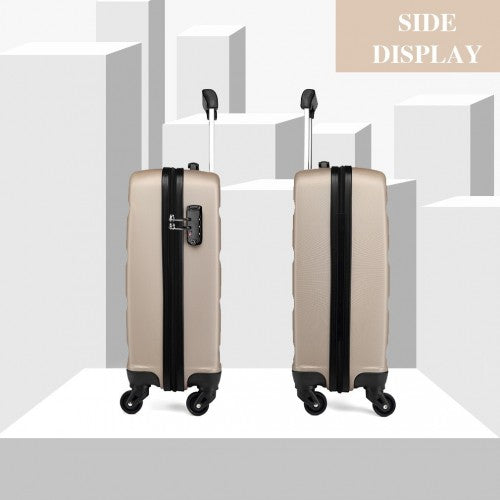 K1991-1L - Kono 19 Inch Horizontal Design ABS Hard Shell Suitcase With TSA Lock - Gold | Neil's Luggage Store