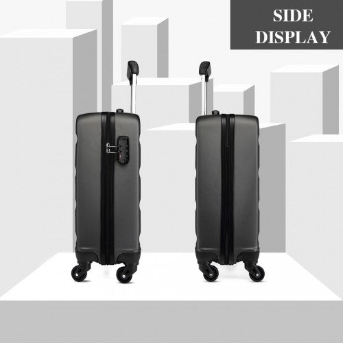 K1991-1L - Kono 19 Inch Horizontal Design ABS Hard Shell Suitcase With TSA Lock - Grey by LuluBags