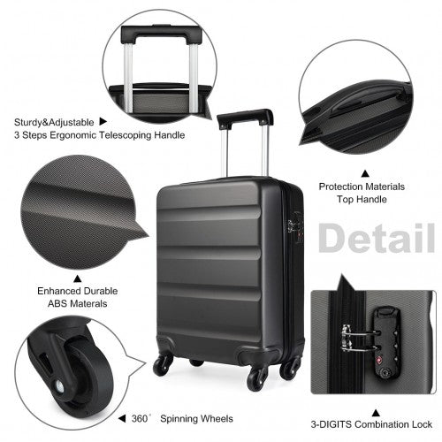 K1991-1L - Kono 19 Inch Horizontal Design ABS Hard Shell Suitcase With TSA Lock - Grey by LuluBags