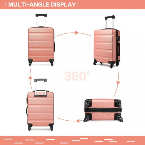 K1991-1L - Kono 24 Inch Horizontal Design ABS Hard Shell Suitcase With TSA Lock - Nude | Neil's Luggage Store