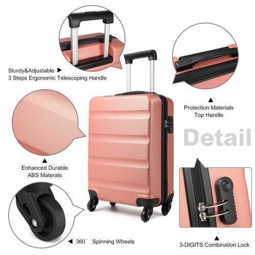 Kono 19 Inch Horizontal Design ABS Hard Shell Suitcase With TSA Lock Nude | Neil's Luggage Store