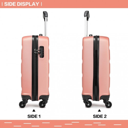 Kono 19 Inch Horizontal Design ABS Hard Shell Suitcase With TSA Lock Nude | Neil's Luggage Store
