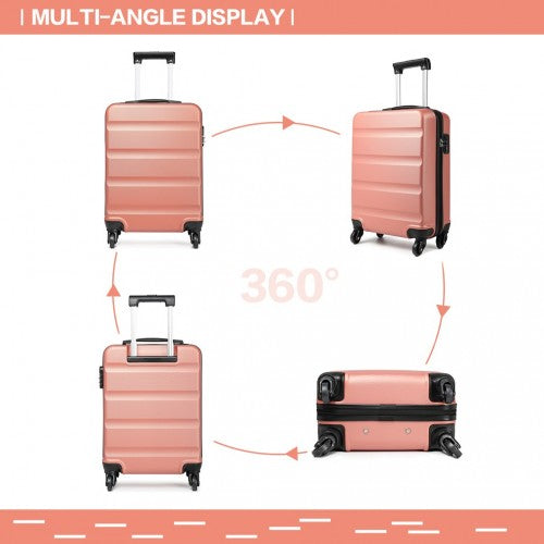 Kono 19 Inch Horizontal Design ABS Hard Shell Suitcase With TSA Lock Nude | Neil's Luggage Store