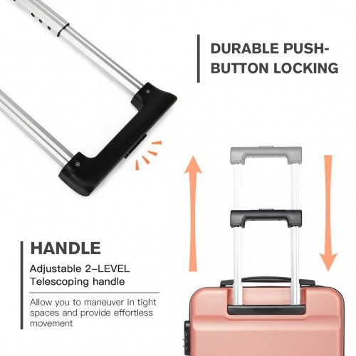 Kono 19 Inch Horizontal Design ABS Hard Shell Suitcase With TSA Lock Nude | Neil's Luggage Store