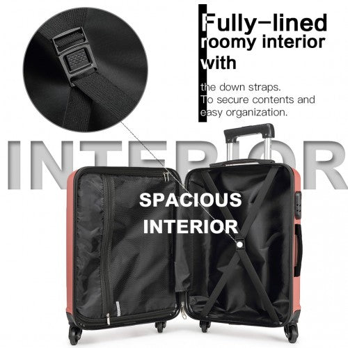 Kono 19 Inch Horizontal Design ABS Hard Shell Suitcase With TSA Lock Nude | Neil's Luggage Store