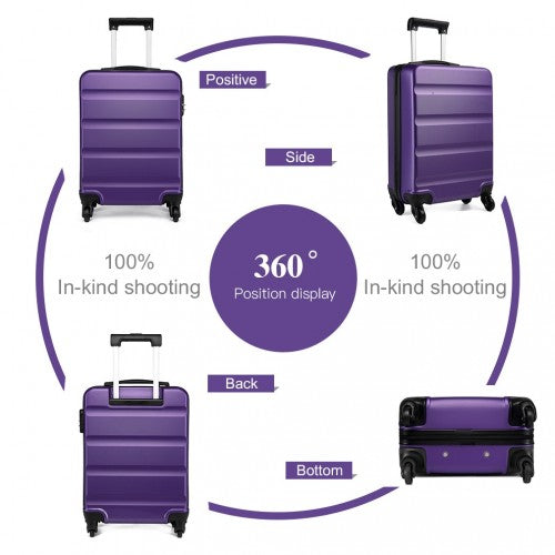 K1991-1L - Kono 19 Inch Horizontal Design ABS Hard Shell Suitcase With TSA Lock - Purple | Neil's Luggage Store