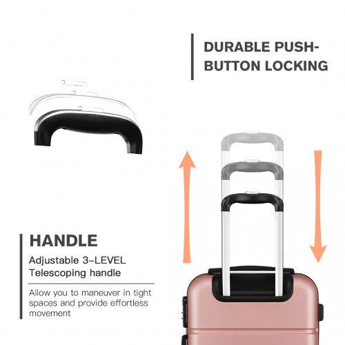 K1995L - Kono Hard Shell ABS Carry On Suitcase 20 Inch - Nude | Neil's Luggage Store