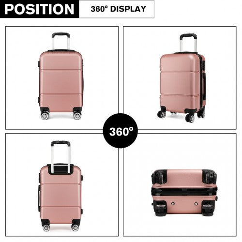 K1995L - Kono Hard Shell ABS Carry On Suitcase 20 Inch - Nude | Neil's Luggage Store