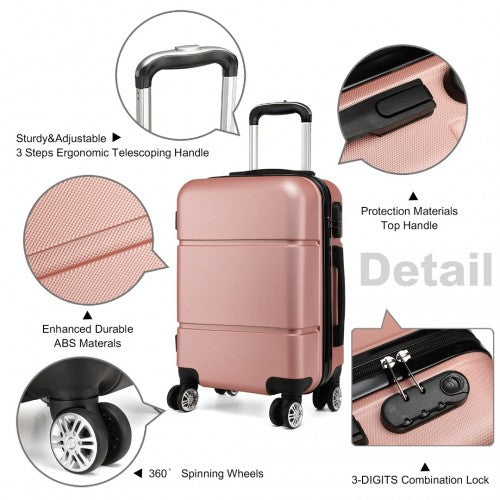 K1995L - Kono Hard Shell ABS Carry On Suitcase 20 Inch - Nude | Neil's Luggage Store