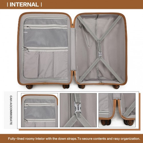 K1997L - KONO 24 INCH HARD SHELL PP SUITCASE - CREAM | Neil's Luggage Store