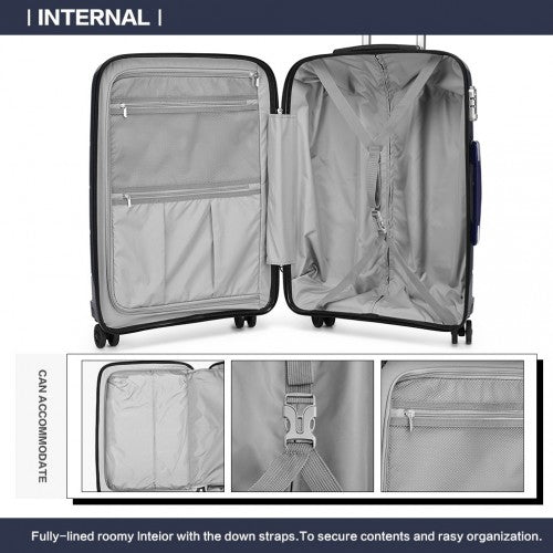 K1997L - KONO 20 INCH CABIN SIZE HARD SHELL PP SUITCASE - NAVY | Neil's Luggage Store