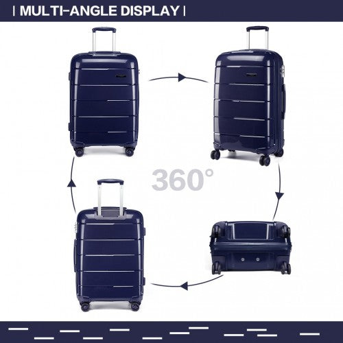 K1997L - KONO 24 INCH HARD SHELL PP SUITCASE - NAVY | Neil's Luggage Store