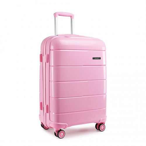 K1997L - KONO 24 INCH HARD SHELL PP SUITCASE - PINK | Neil's Luggage Store