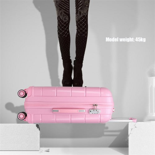 K1997L - KONO 24 INCH HARD SHELL PP SUITCASE - PINK | Neil's Luggage Store