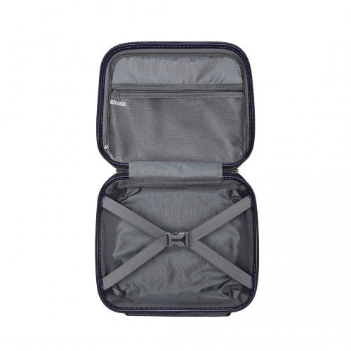 K2091L - Kono Multi Texture Hard Shell PP Suitcase With TSA Lock And Vanity Case 4 Pieces Set - Classic Collection - Navy | Neil's Luggage Store