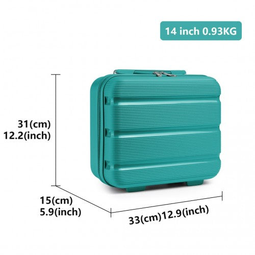 K2092L - Kono 14 Inch Bright Hard Shell PP Vanity Case - Blue | Neil's Luggage Store