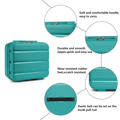 K2092L - Kono 14 Inch Bright Hard Shell PP Vanity Case - Blue | Neil's Luggage Store