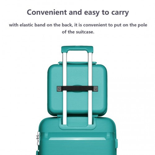 K2092L - Kono 14 Inch Bright Hard Shell PP Vanity Case - Blue | Neil's Luggage Store