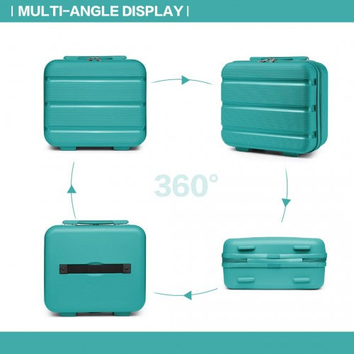 K2092L - Kono 14 Inch Bright Hard Shell PP Vanity Case - Blue | Neil's Luggage Store