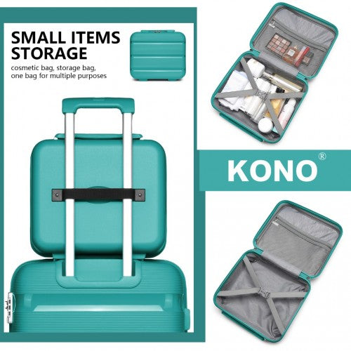 K2092L - Kono 14 Inch Bright Hard Shell PP Vanity Case - Blue | Neil's Luggage Store