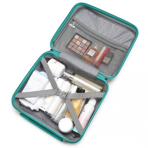 K2092L - Kono 14 Inch Bright Hard Shell PP Vanity Case - Blue | Neil's Luggage Store