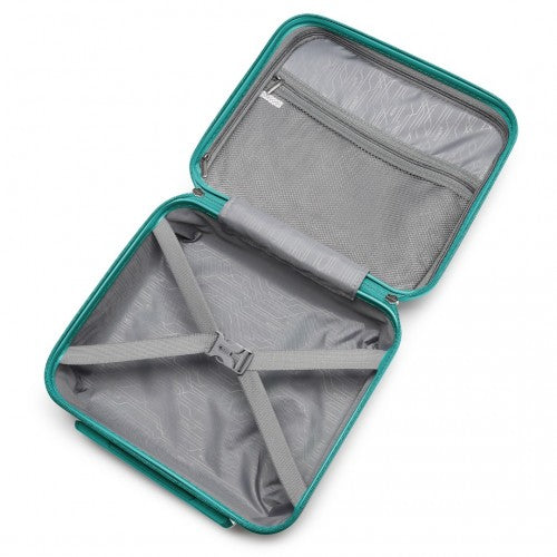 K2092L - Kono 14 Inch Bright Hard Shell PP Vanity Case - Blue | Neil's Luggage Store